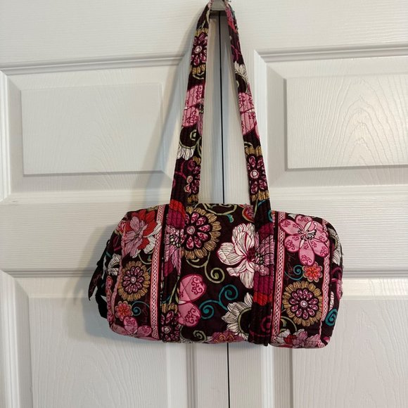 Retired Style & Fabric Mod Floral Pink '07 Vera Bradley Bag 11x5x6 SEE PICS - Picture 2 of 9